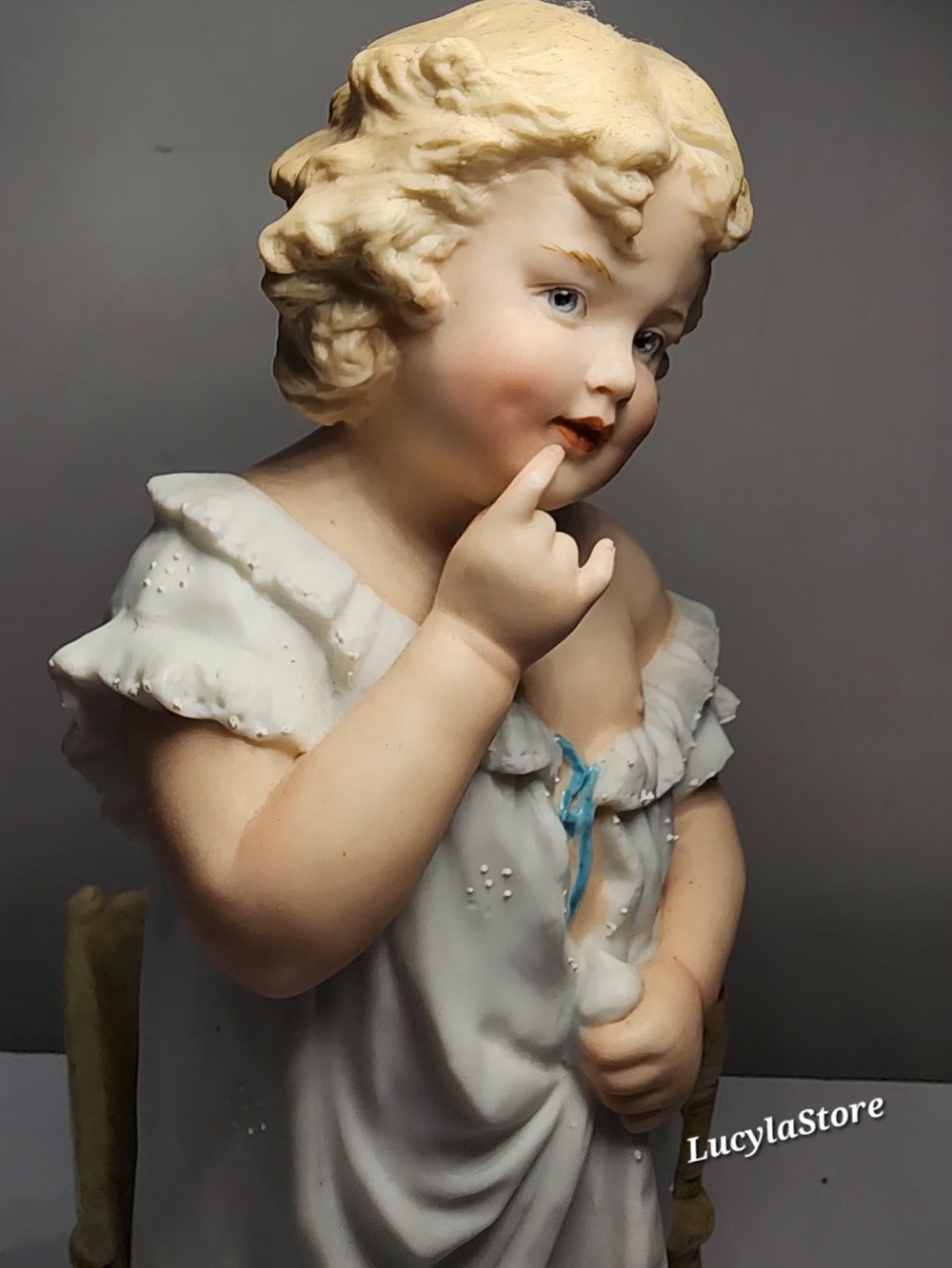 rare and large Gebruder Heubach figure of a girl